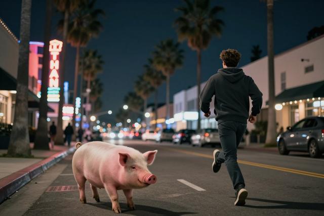 Man Chases Pig Through West Hollywood Streets, Video Goes Viral