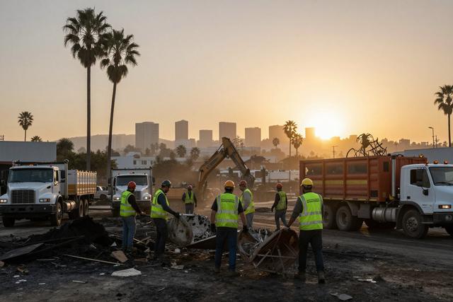 City Crews Clear Fire‑Damaged Studio City Lot Amid Mayoral Tension