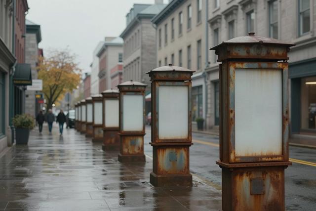 Abandoned Ad Columns Remain Eyesores in Central Montreal