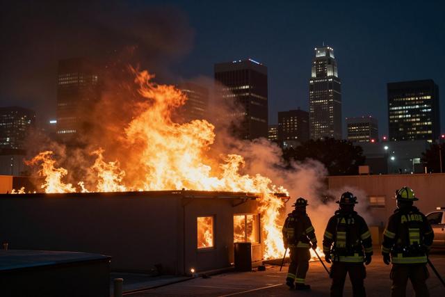 Firefighters Tackle Downtown LA Commercial Building Blaze