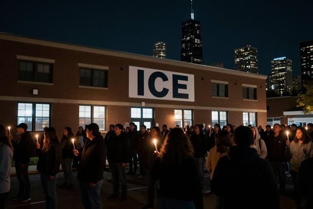 Dozens Hold Peaceful Vigil at Broadview ICE Facility