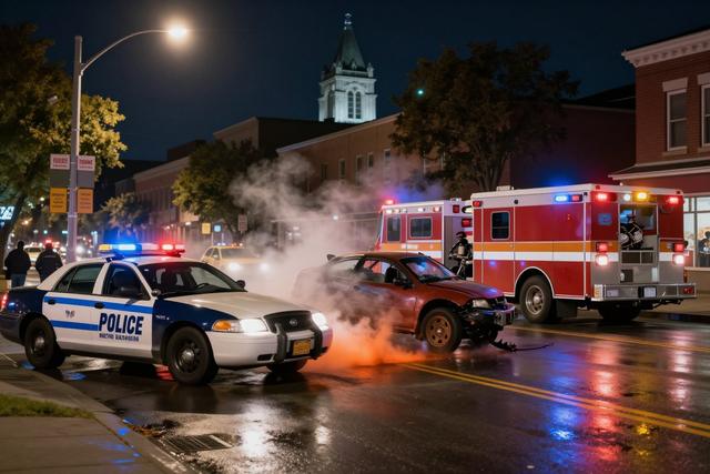 Two‑Vehicle Crash on Notre Dame Avenue Causes Gas Leak, Hospitalizes One