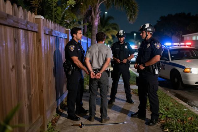 Man arrested after sword threat in fence dispute